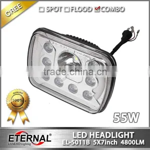 55W High Power 5x7" Led Headlight Replacement Bulb Sealed Trims for 79-01 H6054 Jeep Cherokee Ni-ssan Honda thumbnail-2