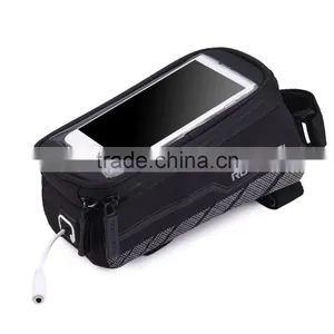 Roswheel Bicycle Mobile Phone Pouch Storage Bag 5.2/5.7inch Touch Screen Frame Front Tube Bicycle Bags thumbnail-2