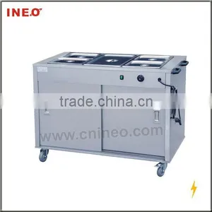 Stainless Steel,Electric,3 Pans,2Kw,Movable,Sliding Door,Bain Marie Food Warmer thumbnail-1