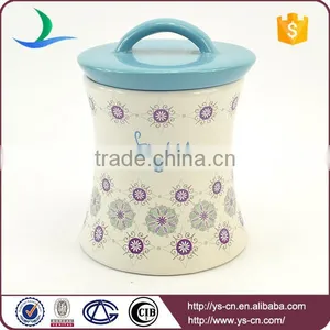 Modern Style Ceramic Storage Containers With Blue Lid thumbnail-5