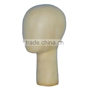 Abstract Wooden Long Neck Head Egg Shape Mannequin for Hat Display thumbnail-2