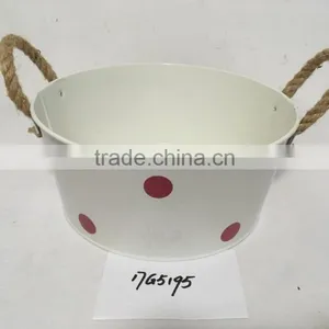 China Best Sellers Home Garden Colorful Iron Metal Hanging Plant Flower Pot and Metal Planters thumbnail-2