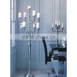 Tall Wedding Candelabra With Flower Bowl, 9 Arms Candelabra, 9 Arms Floor Candelabra thumbnail-2