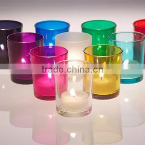 Colored Glass Round Shape Votive Candle Holder thumbnail-1