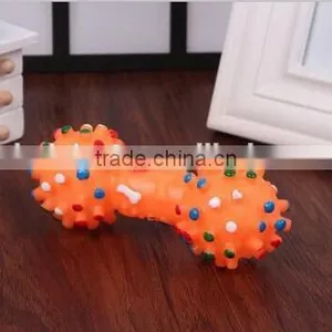 CY189 Colorful Mini Dotted Dumbbell Shaped Squeeze Squeaky Faux Bone Toys For Pet Dog Bite Game, Chien Juguetes Perros thumbnail-6