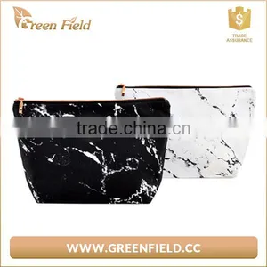 Fashion Washable Kraft Paper Marble Cosmetic Bag Travel Plain Toiletry Makeup Bag for Women thumbnail-4
