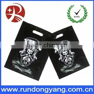 Beautiful Printed Black Plastic Shopping Bags With Logo thumbnail-1
