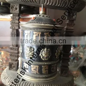 Copper Tibetan Prayer Wheel Handmade in Nepal thumbnail-3