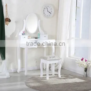 2016 Hot Sale Antique Dressing Table With Mirrors & Stool thumbnail-1