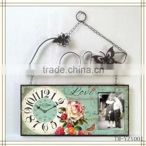Hot Sale New Design Wrought Iron Wall Decoration Clock thumbnail-1