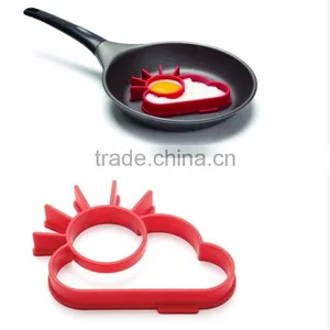 100% Food Grade Silicone Fried Egg Mould/Pancake Ring/Egg Tray Sunny Cloud Egg Shapers Mold thumbnail-2