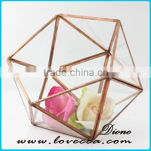 Factory Price Wedding Centerpiece Decor Terrarium Glass Geometric Copper thumbnail-1