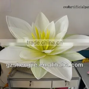 China Wholesale Manufacturer Make PU Fake Fairy Tale World Decorative Artificial Huge Lotus Flower for Decoration thumbnail-1