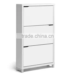 Foshan Home Entryways Shoe Rack Wood Shoe Storage Living Room Wood Dispaly Wholesale Wooden 3 Tiers Shoe Cabinet thumbnail-1