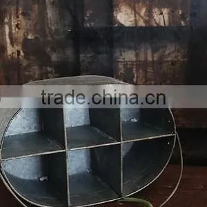 6 Grids Portable Metal Kitchen Storage Box/Utensil Caddy/Picnic Collector/Beer Bucket/House Keeper thumbnail-3