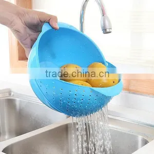Wholesale Basket Strainer Plastic Collapsible Fruit Vegetable Colander thumbnail-1