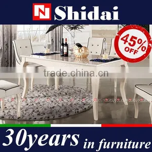 Bottom Price Peach Lacquer Pink Marble Top Dining Table LV-A802 thumbnail-2