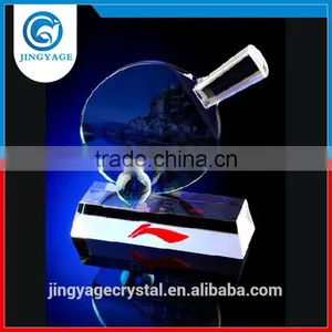 Jingyage Sport Crystal Award Tennis Crystal Trophy Souvenir Gift Tennis Crystal Plaque thumbnail-1