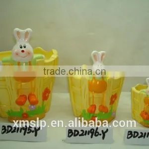 Ceramic Flower Pot With Bobble Animal Head thumbnail-1