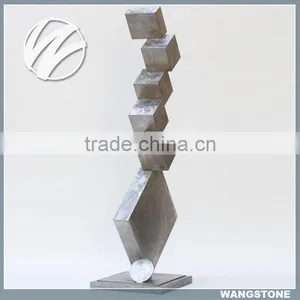 Stainless Steel Box Pillar Metal Garden Sculpture thumbnail-1