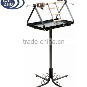 Free Standing Parrot Bird Perch T Bar Play Stand Feeding Bowls Dirt Tray Pet Supplies thumbnail-2