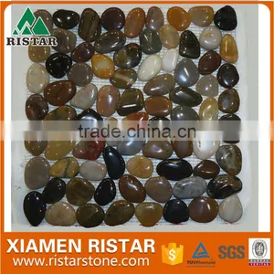 Polished Natural River Pebble Mosaic Pebble Tile thumbnail-1