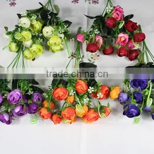 Autumnal Artificial Camellia Bud Flower Decorative Landscaping Flower Bouquet thumbnail-2