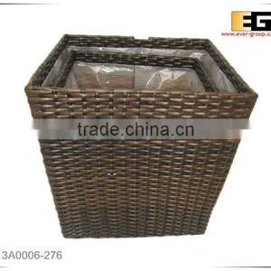 Square PE/Plastic Rattan With Liner Deco Basket thumbnail-2