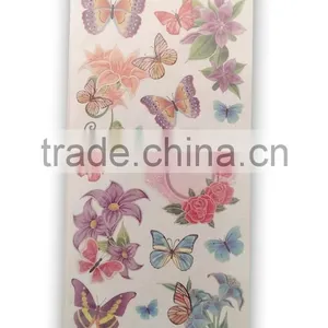 Elegant Lily & Butterfly Design Sticker, Classic Decorative Shinny Glitter Sticker thumbnail-2
