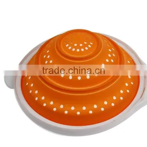 Multi-purpose Silicone Collapsible Colander , Drain Strainer , Folding Strainer thumbnail-5