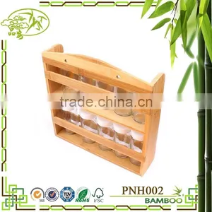 Aonong Bamboo Flavoring Jar Display Rack/ Bamboo Castor Rack/ Spices Bottle Holder thumbnail-3