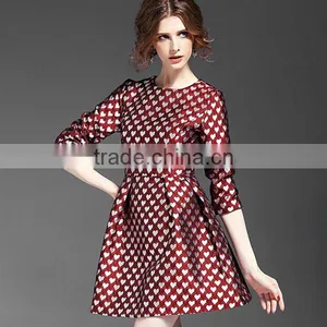 Ladies Fashion European Style Half Sleeve Fit and Flare Short Autumn Dress thumbnail-6