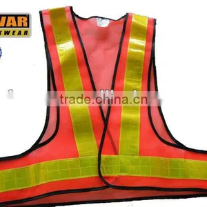Orange Cheap Safety Work Traffic Roadway Railway T Shape Vest thumbnail-1