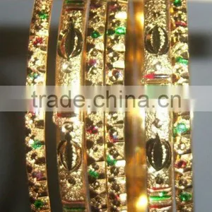Gold Plated Bangle Set sz 2.12 XXL thumbnail-1
