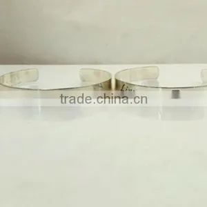 Custom Your Own Logo Wide Bangle Engraved Logo Cuff Bangle for Friendship Gifts thumbnail-1