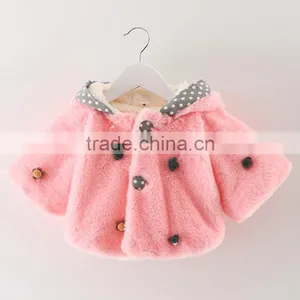 Zm40650b Winter Warm Children Fur Coat / Baby Girls Rabbit Fur Coat With Hood thumbnail-3