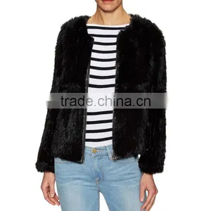 Myfur Women New Winter Fashion Knitted Rabbit Fur Coat Girls thumbnail-6
