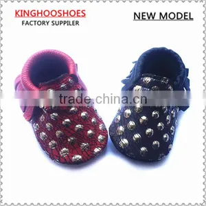 100% Genuine Cow Leather Barefoot Lovely Walking Wholesale Shoes Baby Moccasins for Girls and Boys thumbnail-1