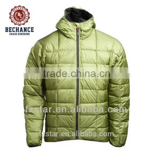 Man 100% Nylon Goose Ultralight Down Jacket With Hood thumbnail-1