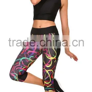 Custom Design Heat Transferred Printing Women Wearing Tight Leggings Joggers Pants Yoga Wear thumbnail-3