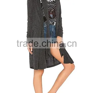 2017 Latest Plus Size Long Sleeve Knee Length Wholesale Knitted Women Long Cadigan Sweater thumbnail-2