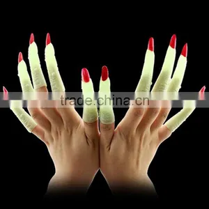Halloween Party Accessories Glow in Dark Luminous Fluorescent Witch Finger False Nail thumbnail-2