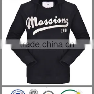 OEM Men Black Applique Embroidered Hoodie No-zipper Hoodie Cheap Hoodie thumbnail-1