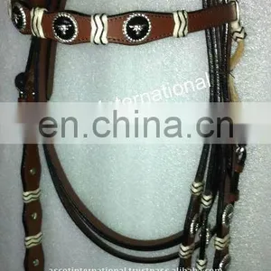 Rawhide Knotting Concho Headstall thumbnail-1