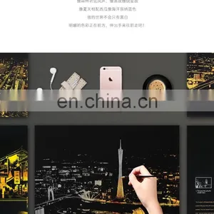 2017 New Gift Mini Scratch off Bight City Coating Poster With Scratch Pen thumbnail-2