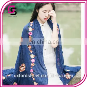 2017 Nepalese Folk Style New Cotton Embroidery Embroidery Scarf Shawl Super Sunscreen thumbnail-3