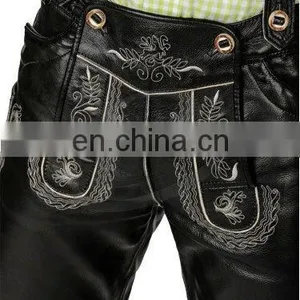 Lederhosen, Kniebund Hosen, Men Ledersosen Trachten Lederhosen Leather Pants With Suspenders (Oktoberfest Clothing) thumbnail-4