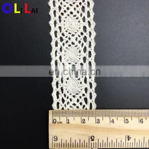 OLCT003 3cm Wholesale White African Cotton Tulle Lace Crochet for Ladies Clothes thumbnail-3