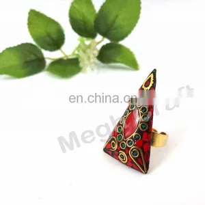 Handmade Banjara Gypsy Ring- Vintage Hippie Style Ring- Designer Handmade Boho Ring thumbnail-5