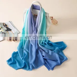 Hot Sale Multi Gradients Colors Joker Pashmina Long Wool Shawl Scarf thumbnail-3